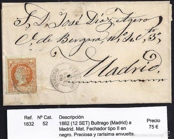Sellos: 1862 Buitrago a Madrid - Foto 1