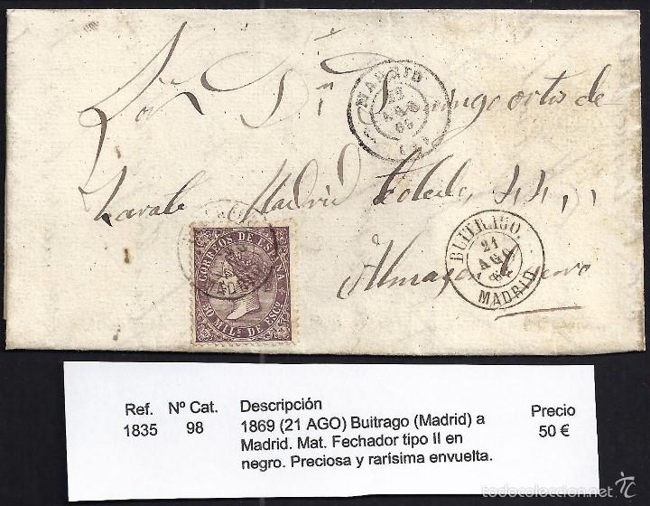 Sellos: 1869 Buitrago a Madrid - Foto 1
