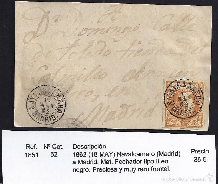 Sellos: 1862 Navalcarnero a Madrid - Foto 1