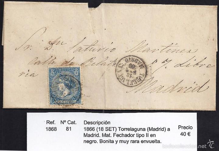 Sellos: 1866 Torrelaguna a Madrid - Foto 1