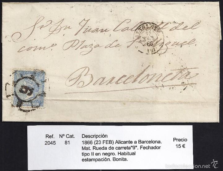 Sellos: 1866 Alicante a Barcelona - Foto 1