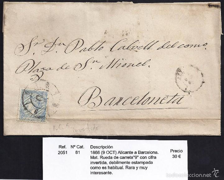 Sellos: 1866 Alicante a Barcelona - Foto 1