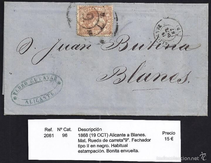 Sellos: 1868 Alicante a Blanes - Foto 1