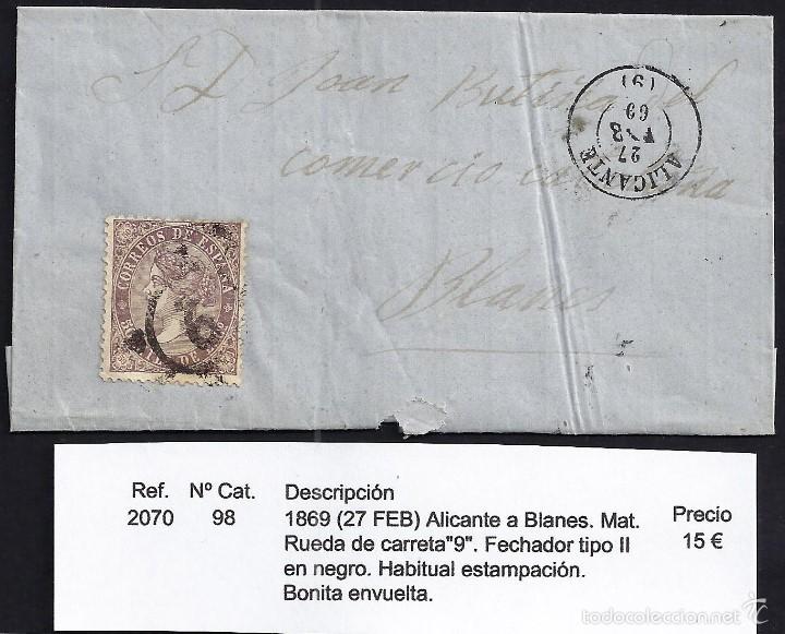 Sellos: 1869 Alicante a Blanes - Foto 1