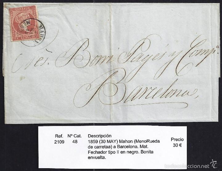Sellos: 1859 Mah&oacute;n a Barcelona - Foto 1