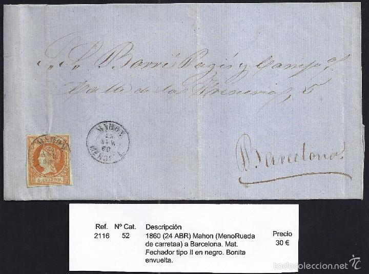 Sellos: 1860 Mah&oacute;n a Barcelona - Foto 1