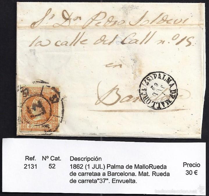 Sellos: 1862 Palma de Mallorca a Barcelona - Foto 1