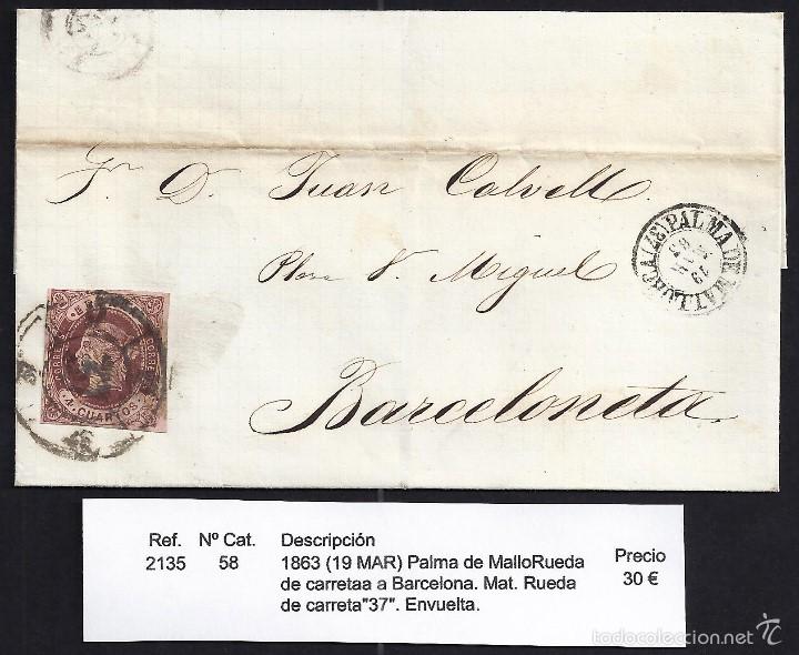 Sellos: 1863 Palma de Mallorca a Barcelona - Foto 1