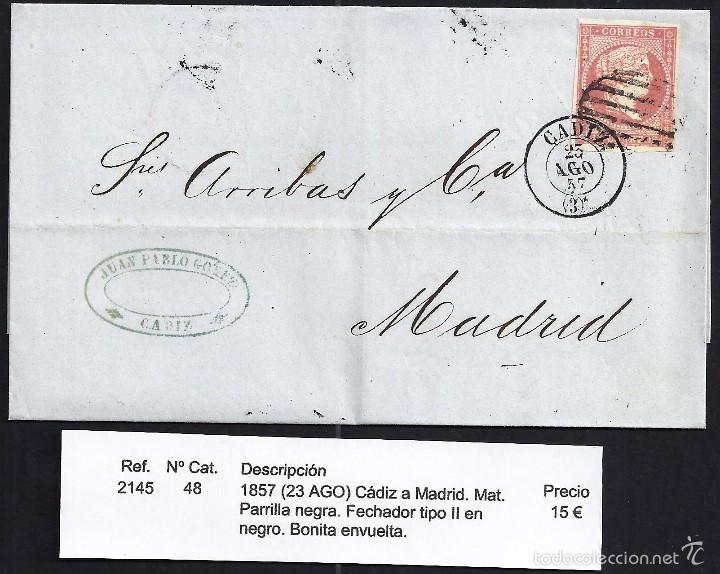 Sellos: 1857 C&aacute;diz a Madrid - Foto 1