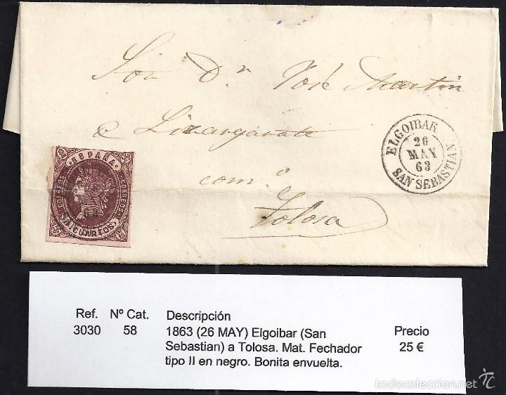 Sellos: 1863 Elgoibar a Tolosa - Foto 1