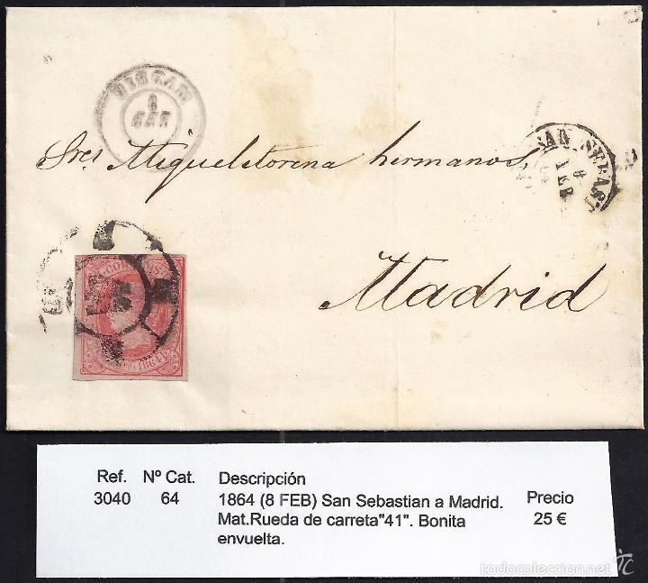 Sellos: 1864 San Sebasti&aacute;n a Madrid - Foto 1