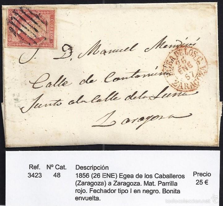 Sellos: 1856 Egea de los Caballeros a Zaragoza - Foto 1