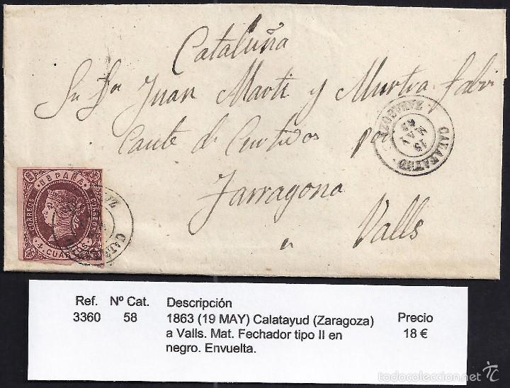 Sellos: 1863 Calatayud a Valls - Foto 1