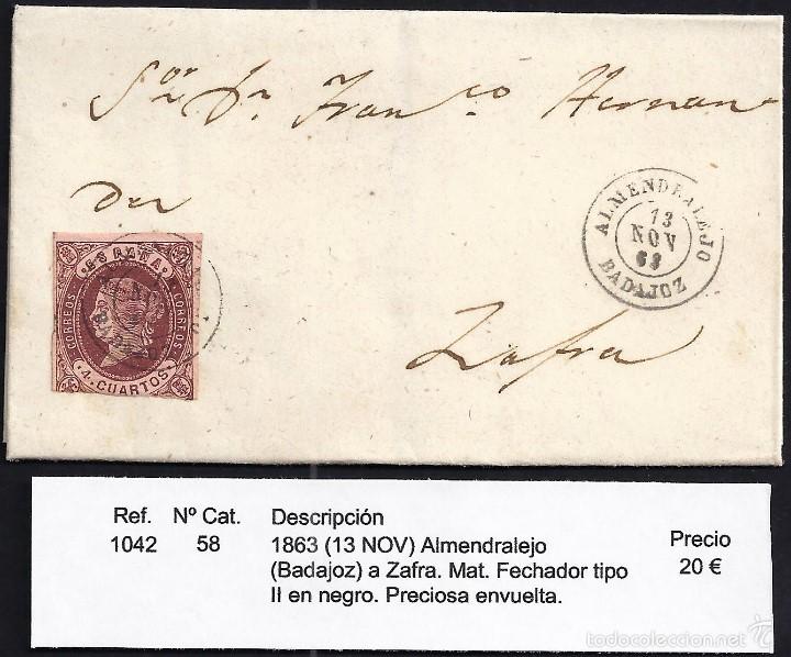Sellos: 1863 Almendralejo a Zafra - Foto 1