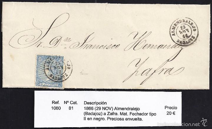 Sellos: 1866 Almendralejo a Zafra - Foto 1