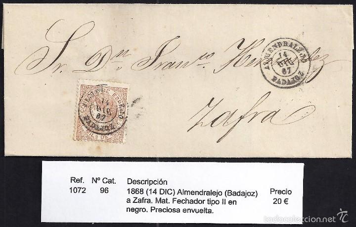 Sellos: 1868 Almendralejo a Zafra - Foto 1