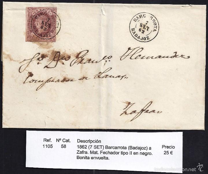 Sellos: 1862 Barcarrota a Zafra - Foto 1