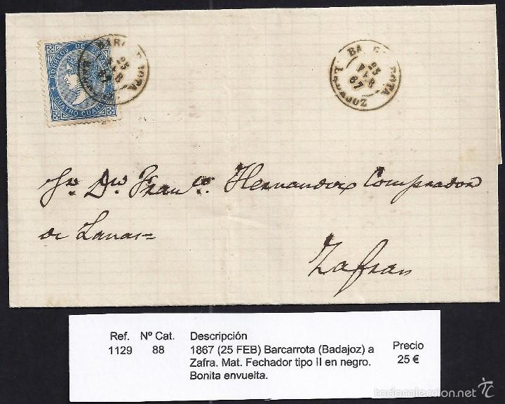 Sellos: 1867 Barcarrota a Zafra - Foto 1