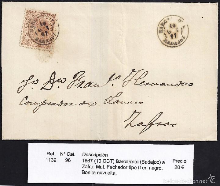 Sellos: 1867 Barcarrota a Zafra - Foto 1