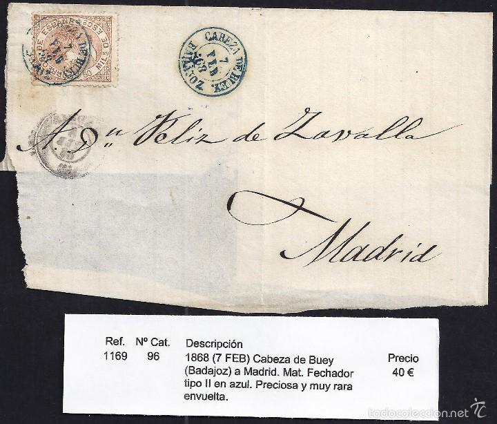 Sellos: 1868 Cabeza de Buey a Madrid - Foto 1