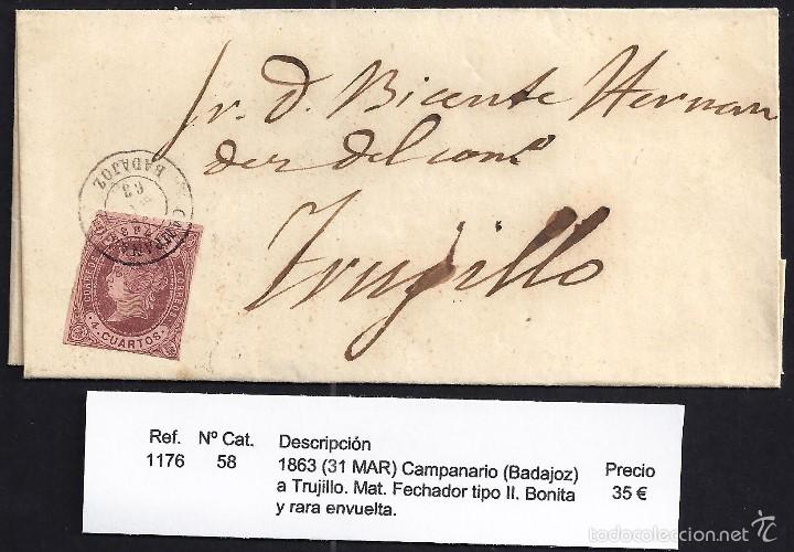 Sellos: 1863 Campanario a Trujillo - Foto 1