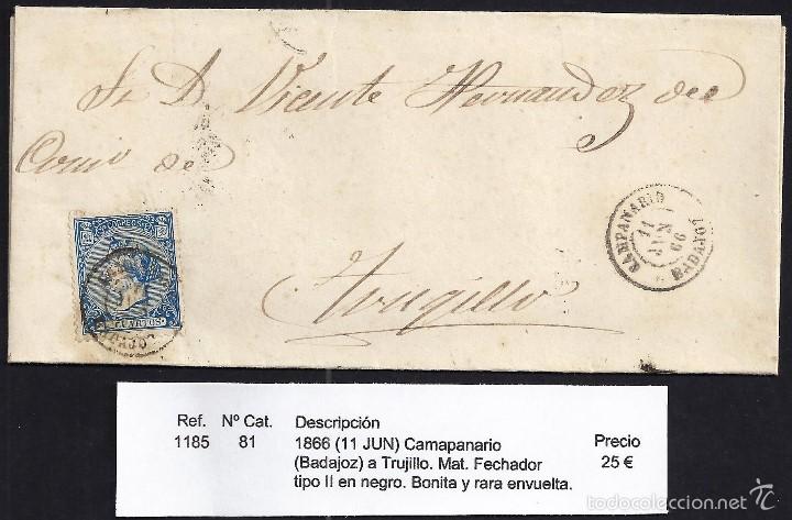 Sellos: 1866 Campanario a Trujillo - Foto 1