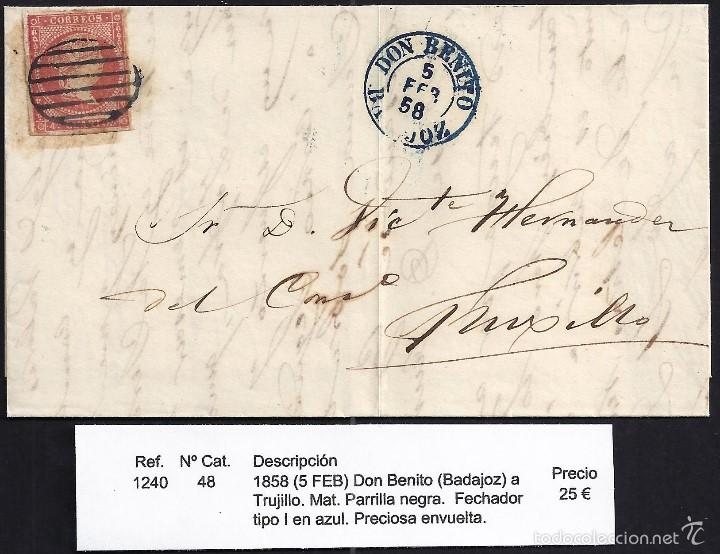 Sellos: 1858 Don Benito a Trujillo - Foto 1