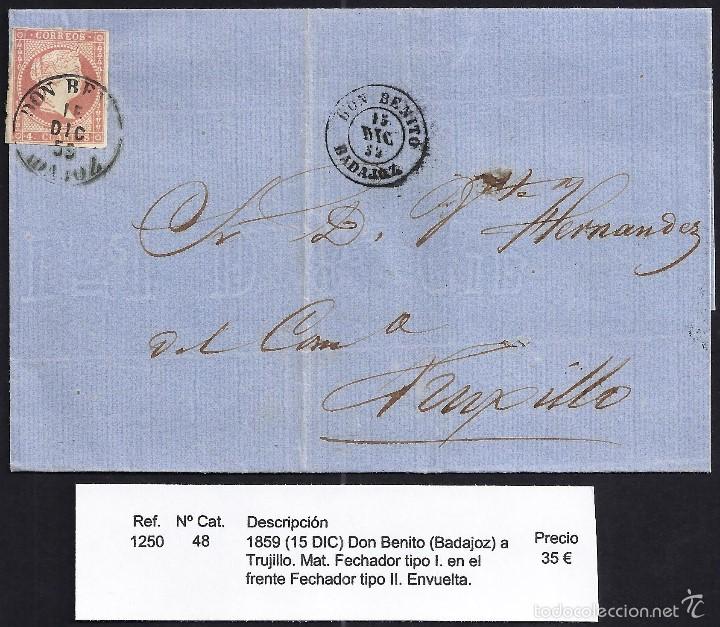 Sellos: 1859 Don Benito a Trujillo - Foto 1