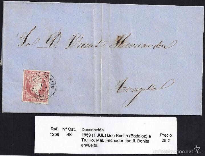 Sellos: 1859 Don Benito a Trujillo - Foto 1