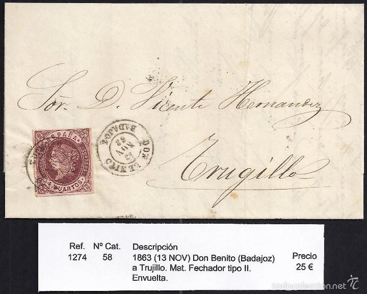 Sellos: 1863 Don Benito a Trujillo - Foto 1