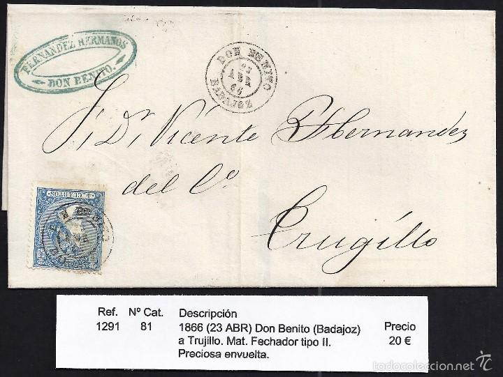 Sellos: 1866 Don Benito a Trujillo - Foto 1