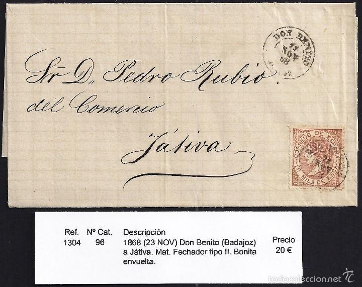 Sellos: 1868 Don Benito a J&aacute;tiva - Foto 1