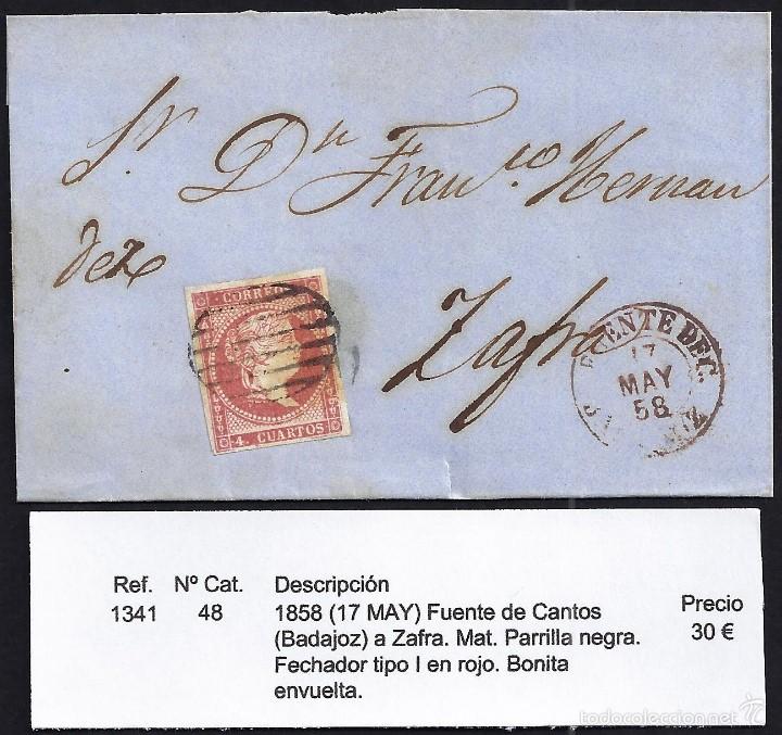 Sellos: 1858 Fuente de Cantos a Zafra - Foto 1