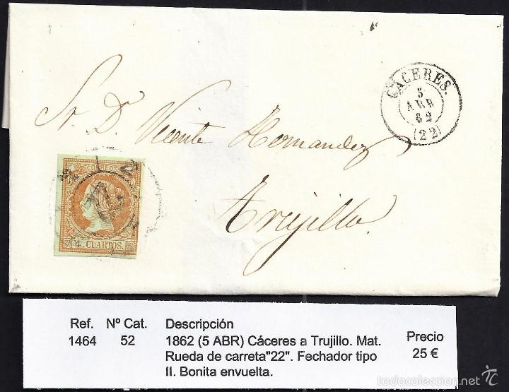 Sellos: 1862 C&aacute;ceres a Trujillo - Foto 1