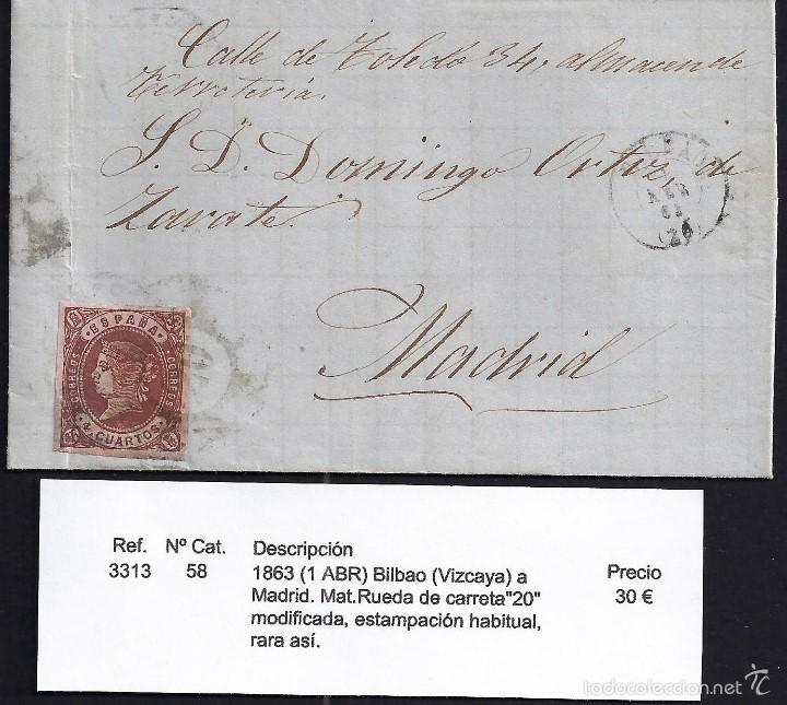 Sellos: 1863 Bilbao a Madrid - Foto 1