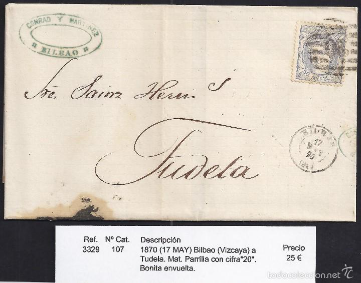 Sellos: 1870 Bilbao a Tudela - Foto 1