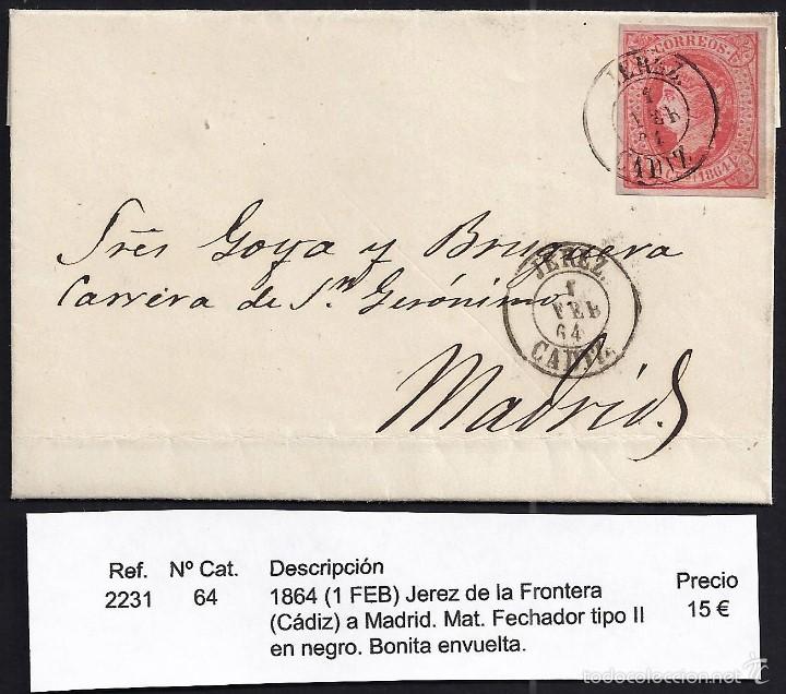 Sellos: 1864 Jerez de la Frontera a Madrid - Foto 1