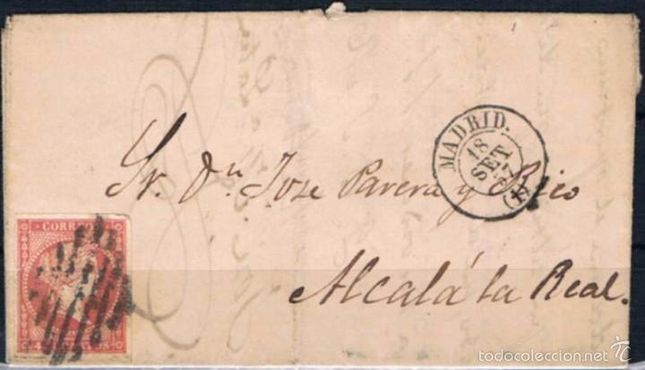 Sellos: 1859 .- MADRID A ALCAL&Aacute; LA REAL (JA&Eacute;N) - Foto 1