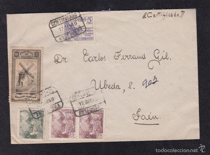 Sellos: 1949.- ANTEQUERA (M&Aacute;LAGA) A JA&Eacute;N - Foto 1