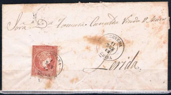 Sellos: 1859.- CERVERA A L&Eacute;RIDA - Foto 1