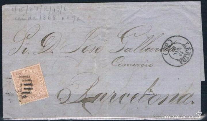 Sellos: 1868.-  L&Eacute;RIDA A BARCELONA - Foto 1