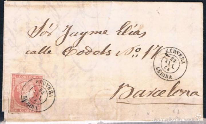 Sellos: 1859.-  CERVERA A BARCELONA - Foto 1