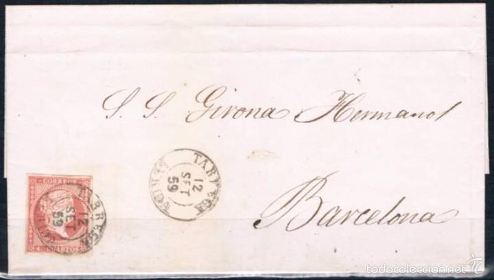 Sellos: 1859.- TARREGA A BARCELONA - Foto 1
