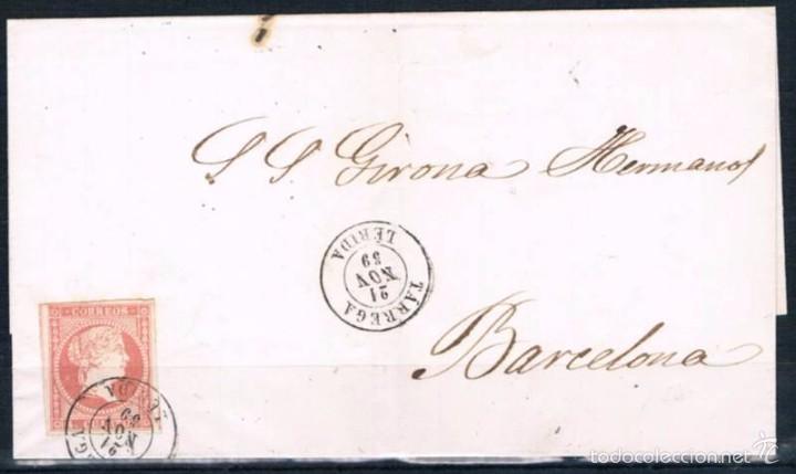 Sellos: 1859.-  TARREGA A BARCELONA - Foto 1
