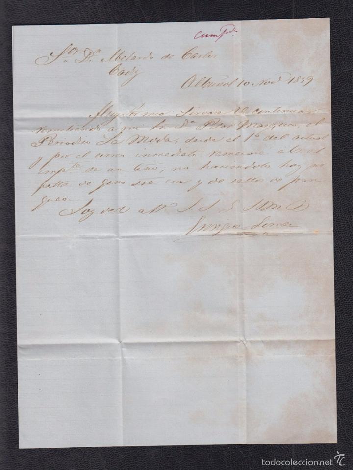 Sellos: 1859.- ALBU&Ntilde;OL (GRANADA) A C&Aacute;DIZ - Foto 2