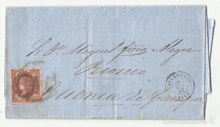 Sellos: circulada 1863 de valladolid a cuenca de campos - Foto 1