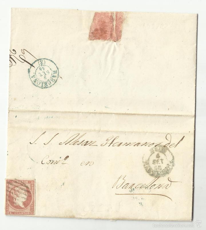 Sellos: circulada y escrita 1858 de reus a barcelona - Foto 1