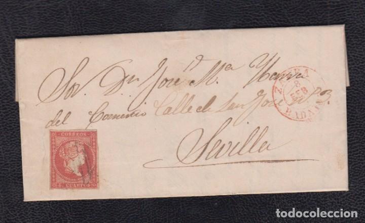 Sellos: 1857.- ZAFRA (BADAJOZ) A SEVILLA - Foto 1