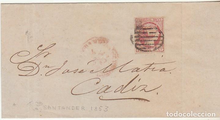Sellos: 17. SANTANDER a C&Aacute;DIZ 1853. - Foto 1