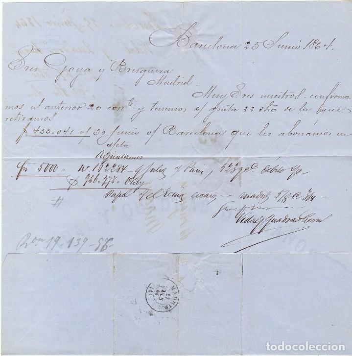 Sellos: : sello 64. BARCELONA a MADRID. 1864 - Foto 3